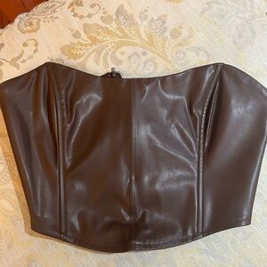 Faux Leather Corset Top Showpo
